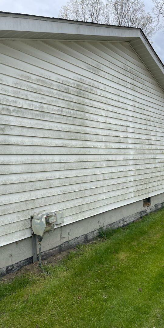 Side of house before power washing